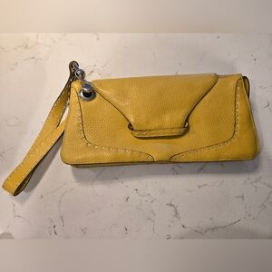BCBGMaxAzria Mustard Yellow Wristlet Clutch